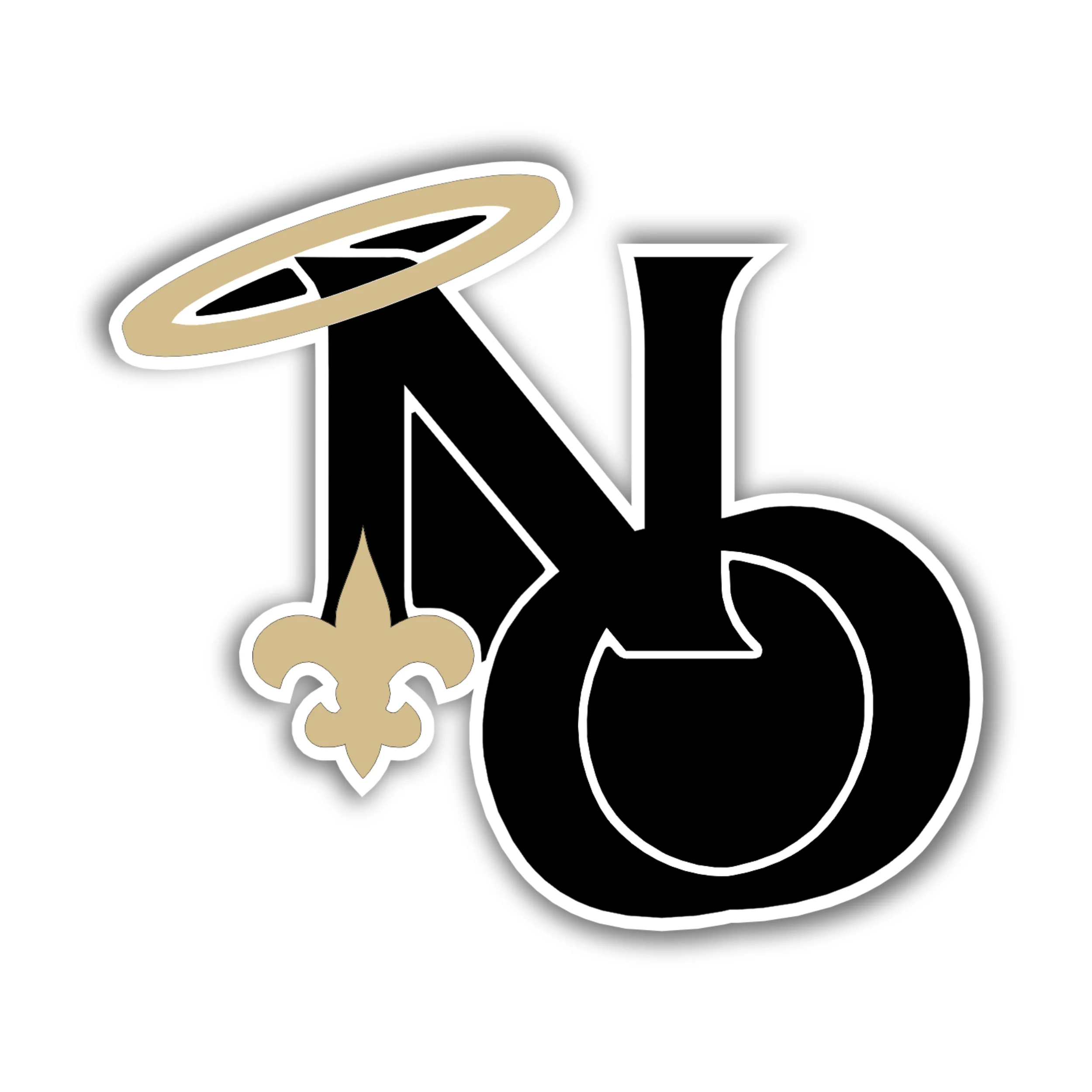 New Orleans Saints NO Full Color Vinyl Sticker - Custom Size