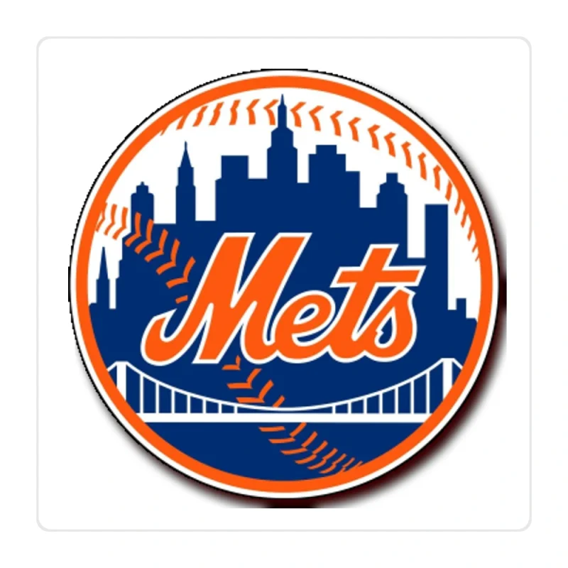 New York Mets - Blue Circle With Bridge - Full Color Vinyl Sticker - Custom Size