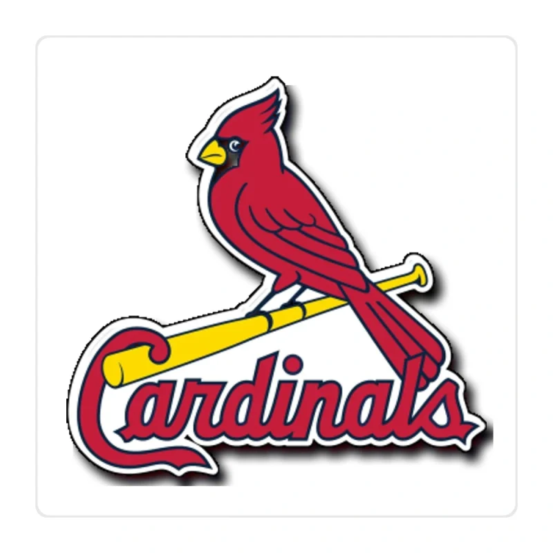 St. Louis Cardinals - Bird With Cardinals - Full Color Vinyl Sticker - Custom Size
