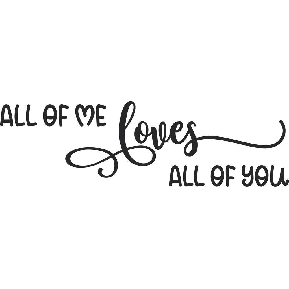 Custom Design ALL OF ME LOVE ALL OF YOU - Die Cut Vinyl Decal - Custom Size