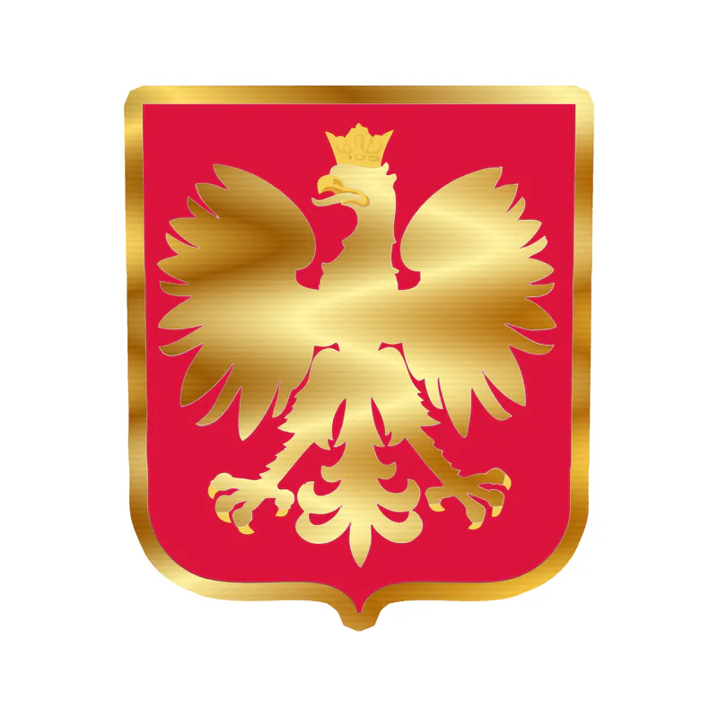 Polish Coat of Arms Gold Chrome Vinyl Decal