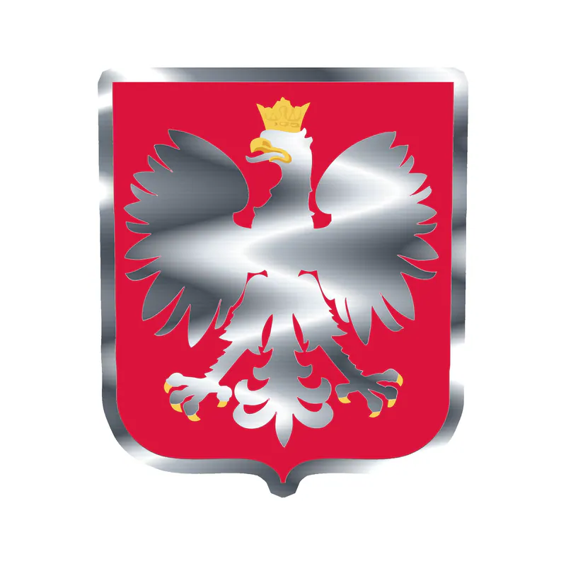 Polish Coat of Arms Silver Chrome Vinyl Decal