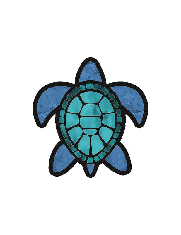 Sea turtle Carbon Fiber Vinyl Sticker - Custom Size