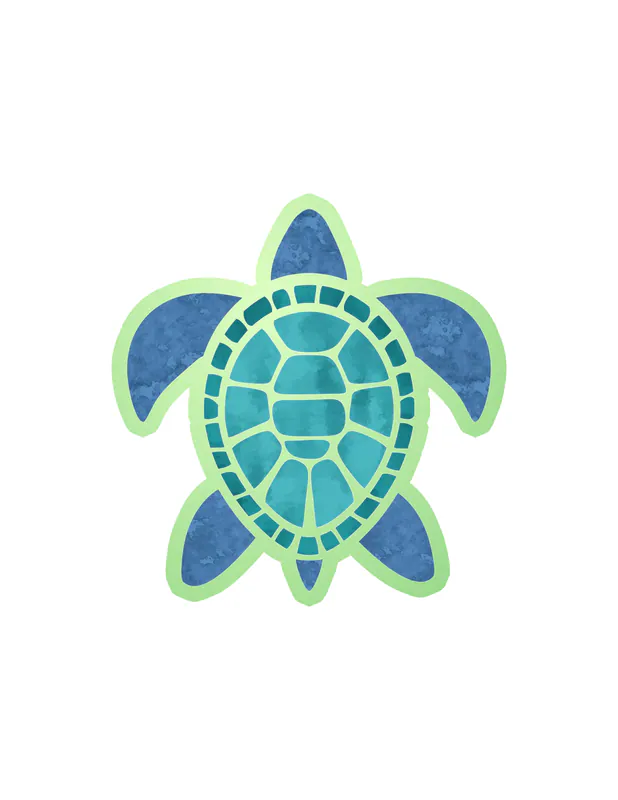 Sea turtle Glow in the Dark Vinyl Sticker - Custom Size