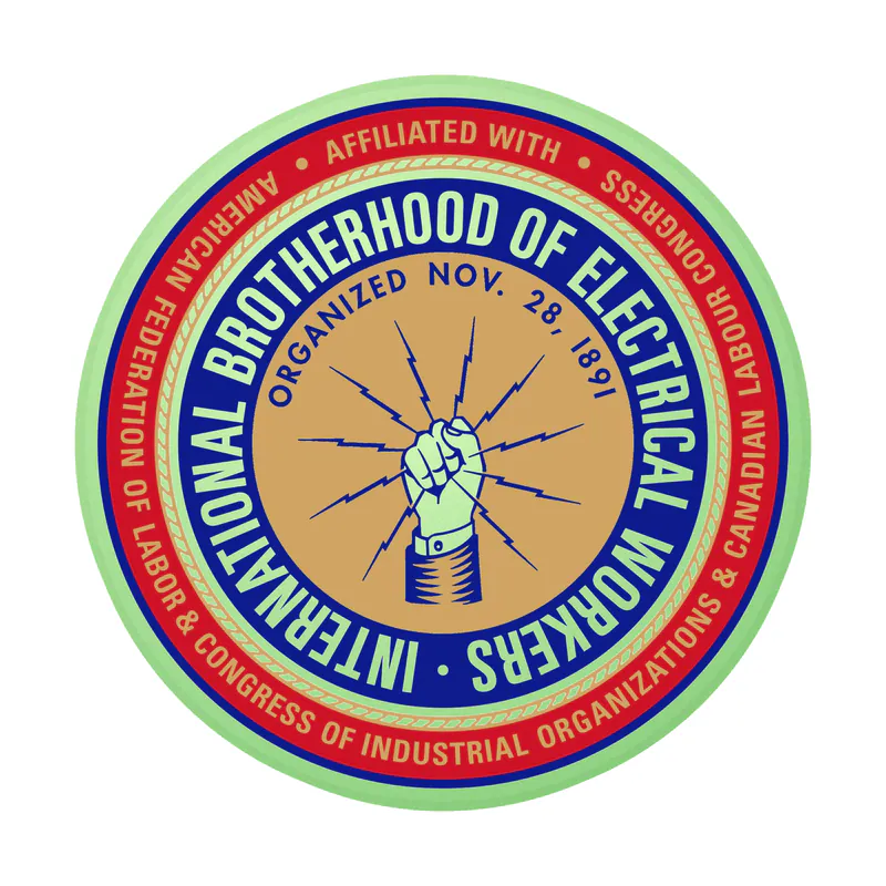 IBEW Symbol Glow in the Dark Vinyl Decal - Custom Size