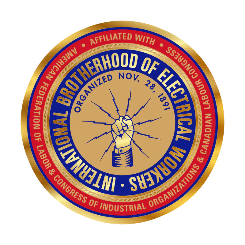 IBEW Symbol Gold Chrome Vinyl Decal - Custom Size