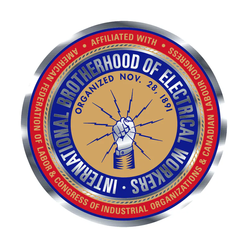 IBEW Symbol Silver Chrome Vinyl Decal - Custom Size