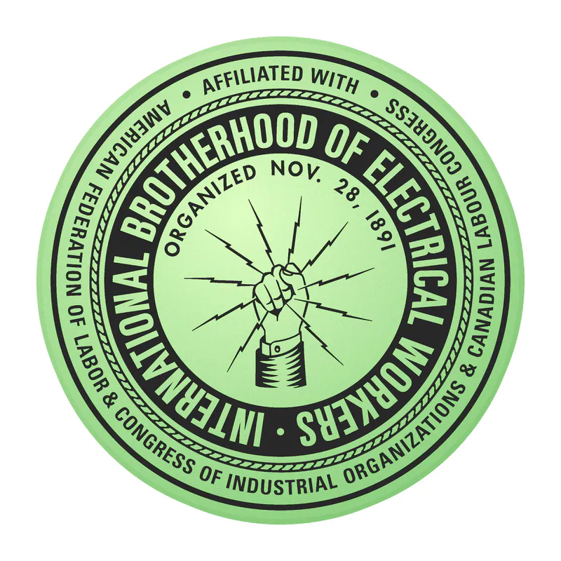IBEW Symbol Glow in the Dark Vinyl Decal - Custom Size
