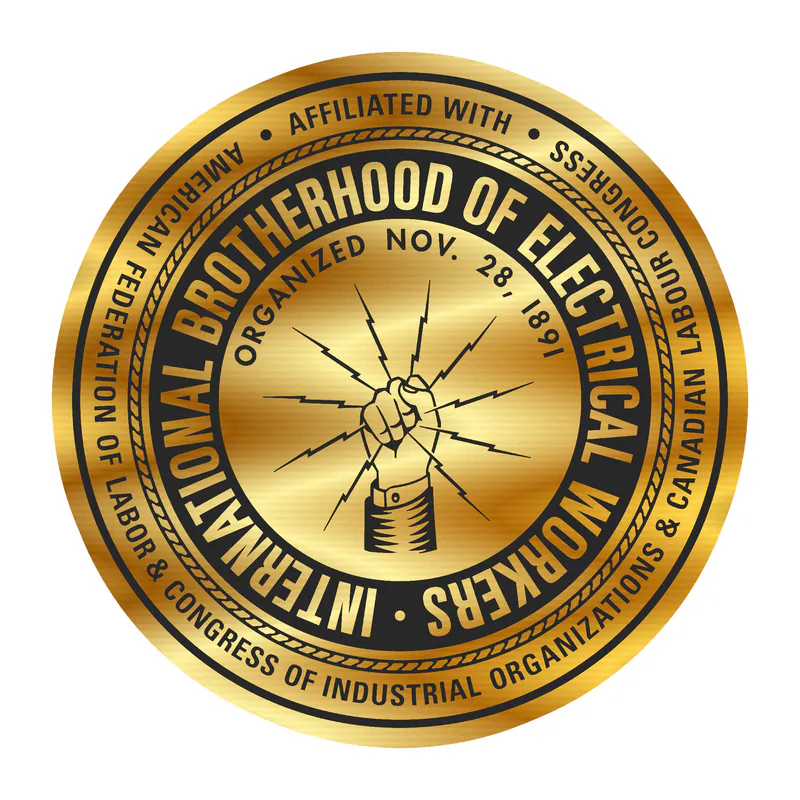 IBEW Symbol Gold Chrome Vinyl Decal - Custom Size