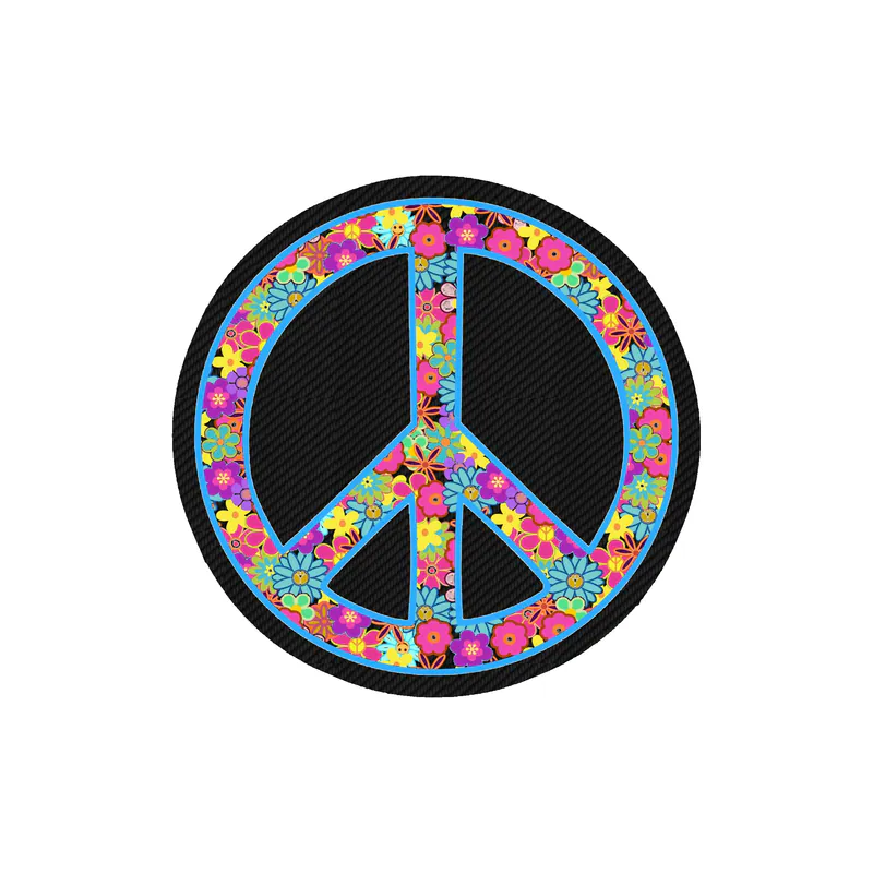 Peace Carbon Fiber Vinyl Decal - Custom Size