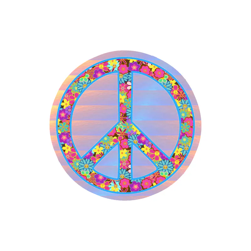 Peace Holographic Vinyl Decal - Custom Size