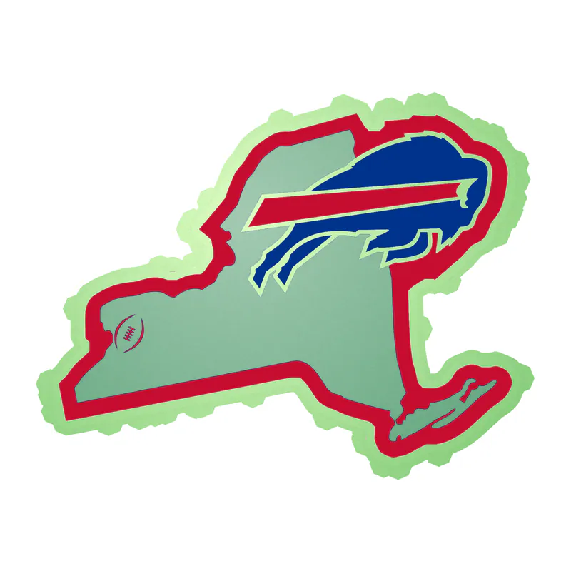 Buffalo Bills - Bills State - Glow in the Dark Vinyl Sticker - Custom Size