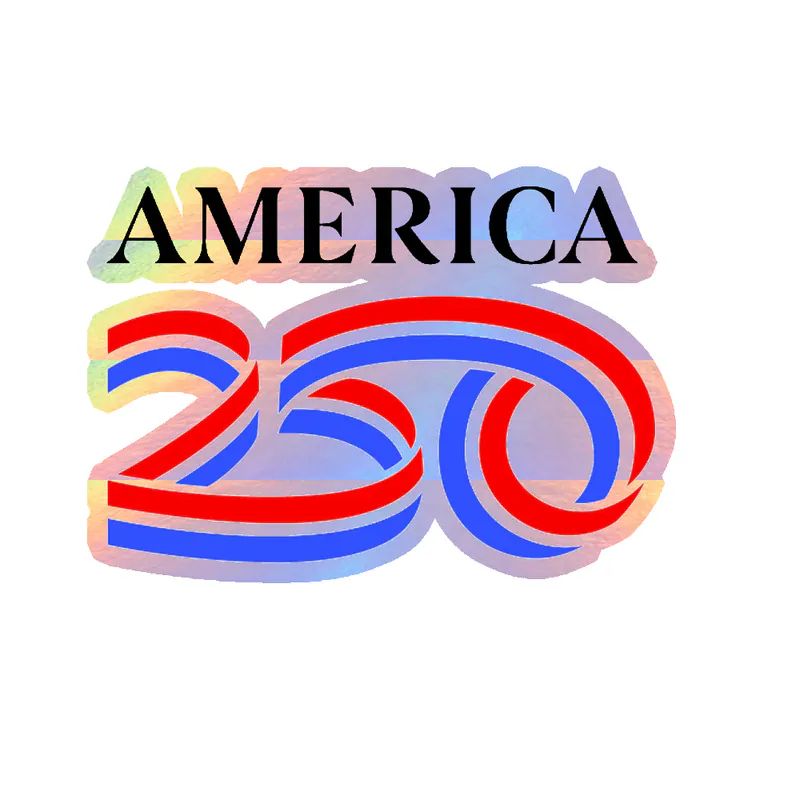 America 250 logo - Holographic Vinyl Sticker - Custom Size
