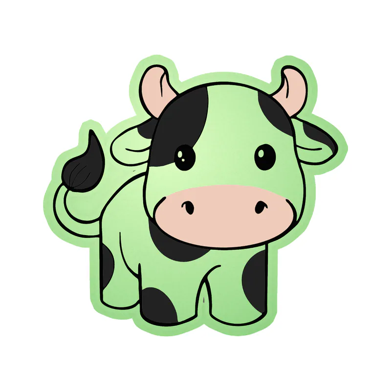 Cow - Glow in the Dark Vinyl Sticker - Custom Size