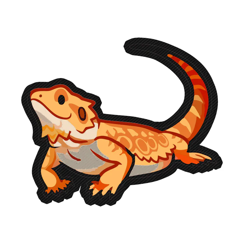 Bearded Dragon - Carbon Fiber Vinyl Sticker - Custom Size