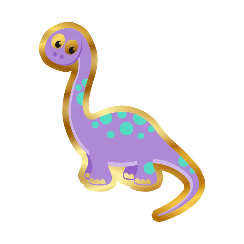 Dinosaur - Gold Chrome Vinyl Sticker - Custom Size