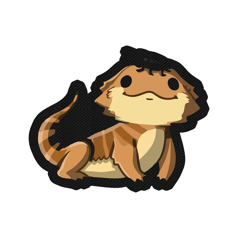 Bearded Dragon - Carbon Fiber Vinyl Sticker - Custom Size