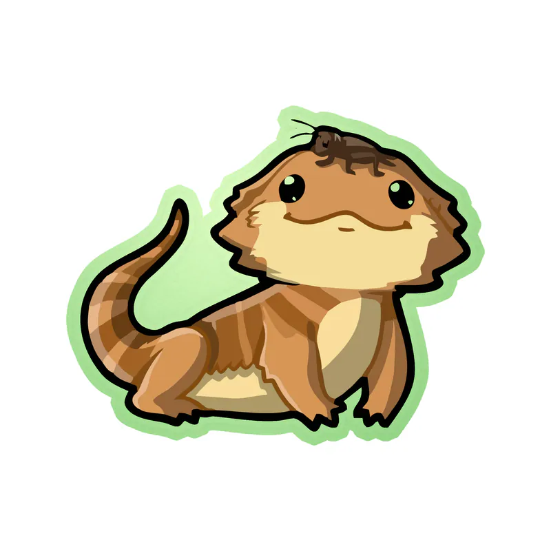 Bearded Dragon - Glow in the Dark Vinyl Sticker - Custom Size