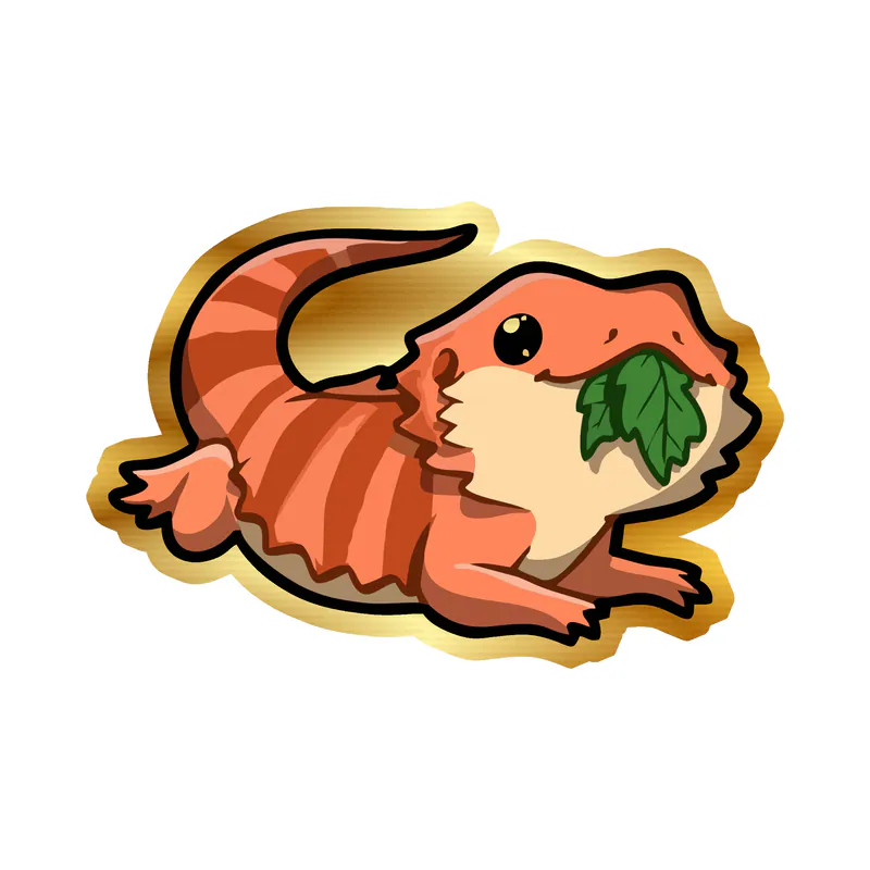 Bearded Dragon - Gold Chrome Vinyl Sticker - Custom Size