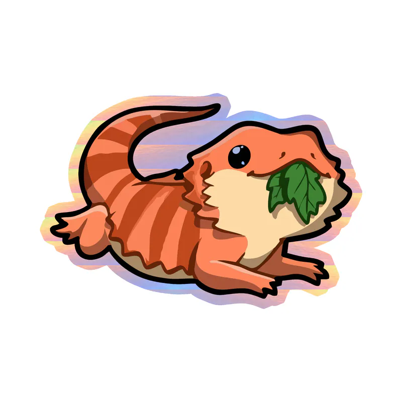 Bearded Dragon - Holographic Vinyl Sticker - Custom Size