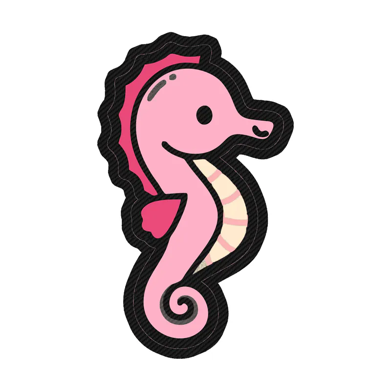 Pink Seahorse - Carbon Fiber Vinyl Sticker - Custom Size