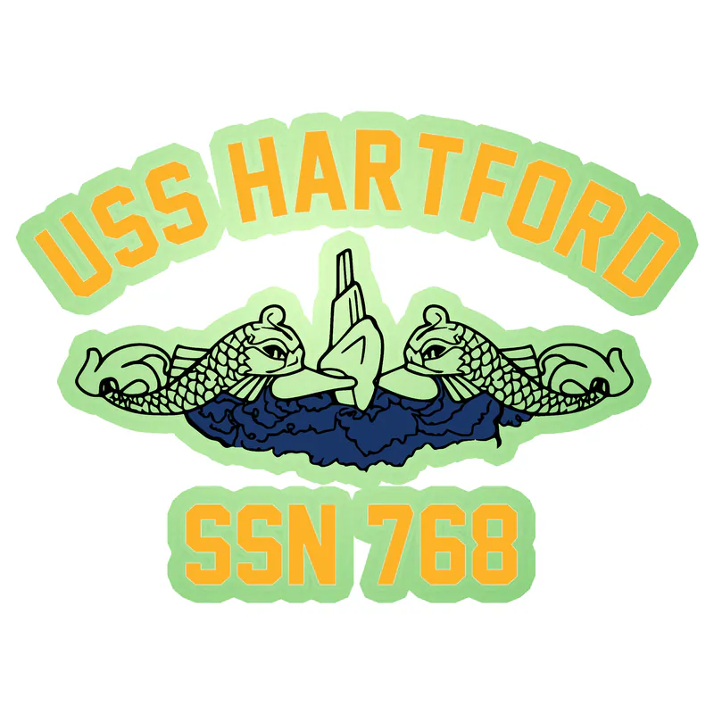 USS Hartford SSN 768 Glow in the Dark Vinyl Sticker - Custom Size