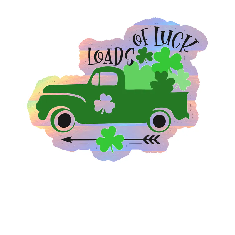St. Patrick's Day Holographic Vinyl Sticker - Custom Size