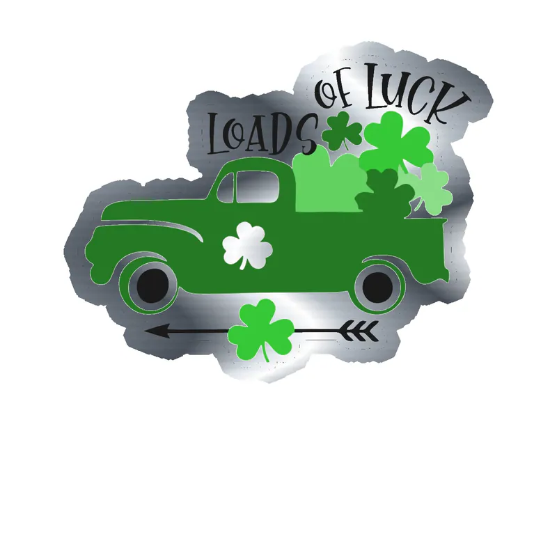 St. Patrick's Day Silver Chrome Vinyl Sticker - Custom Size