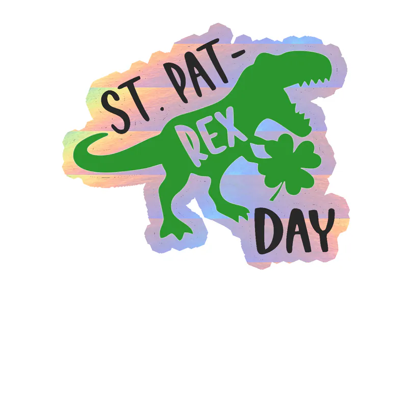 St. Patrick's Day Holographic Vinyl Sticker - Custom Size