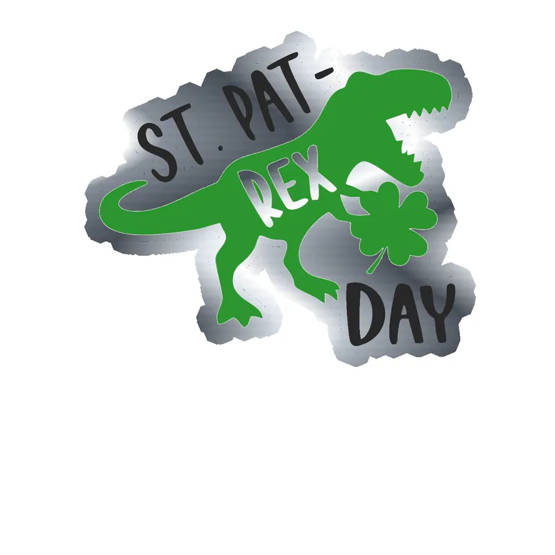 St. Patrick's Day Silver Chrome Vinyl Sticker - Custom Size
