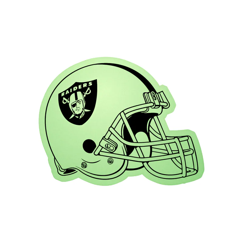 Las Vegas Raiders - Helmet - Glow in the Dark Vinyl Sticker - Custom Size