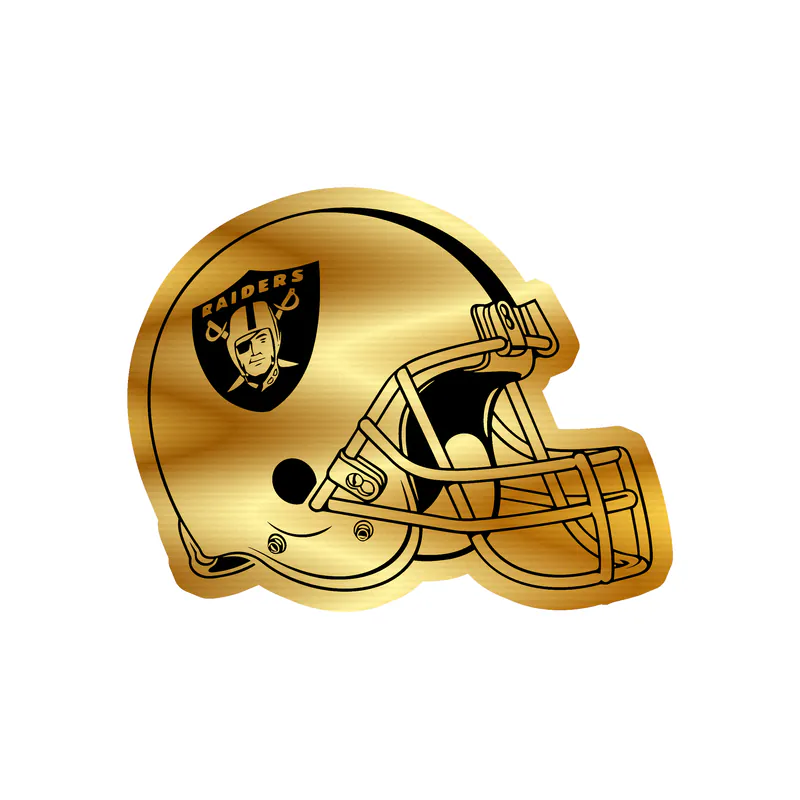 Las Vegas Raiders - Helmet - Gold Chrome Vinyl Sticker - Custom Size
