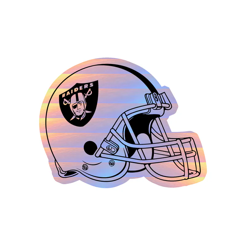 Las Vegas Raiders - Helmet - Holographic Vinyl Sticker - Custom Size