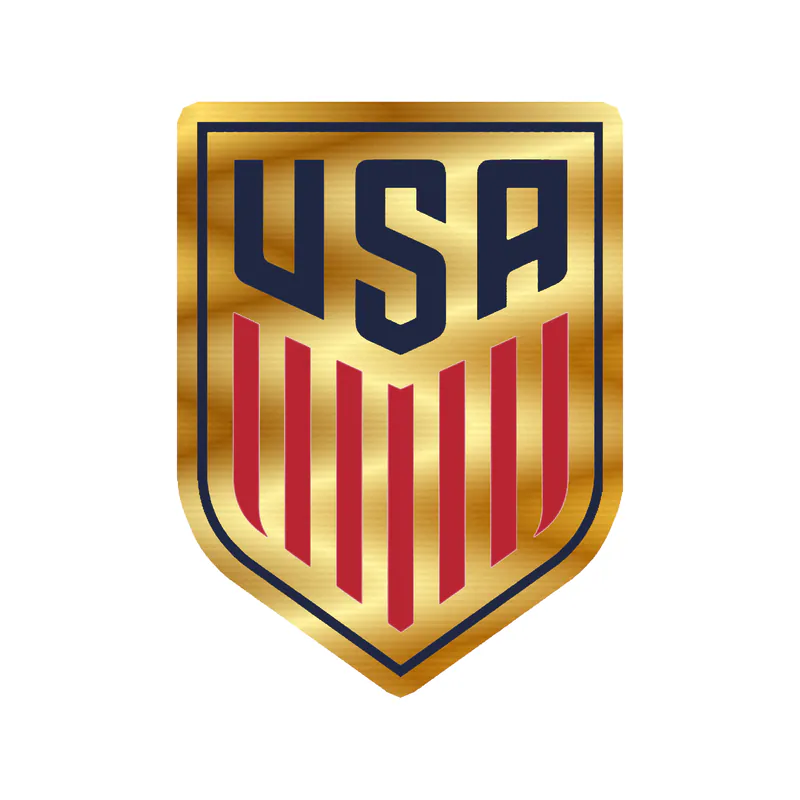United States National Soccer Team Gold Chrome Vinyl Decal