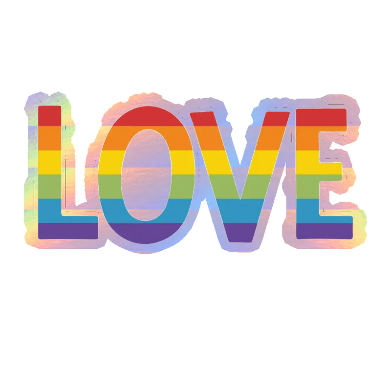 Pride Holographic Vinyl Decals - Custom Size