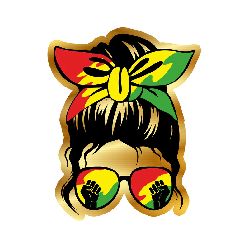 Juneteenth Gold Chrome Vinyl Decals - Custom Size