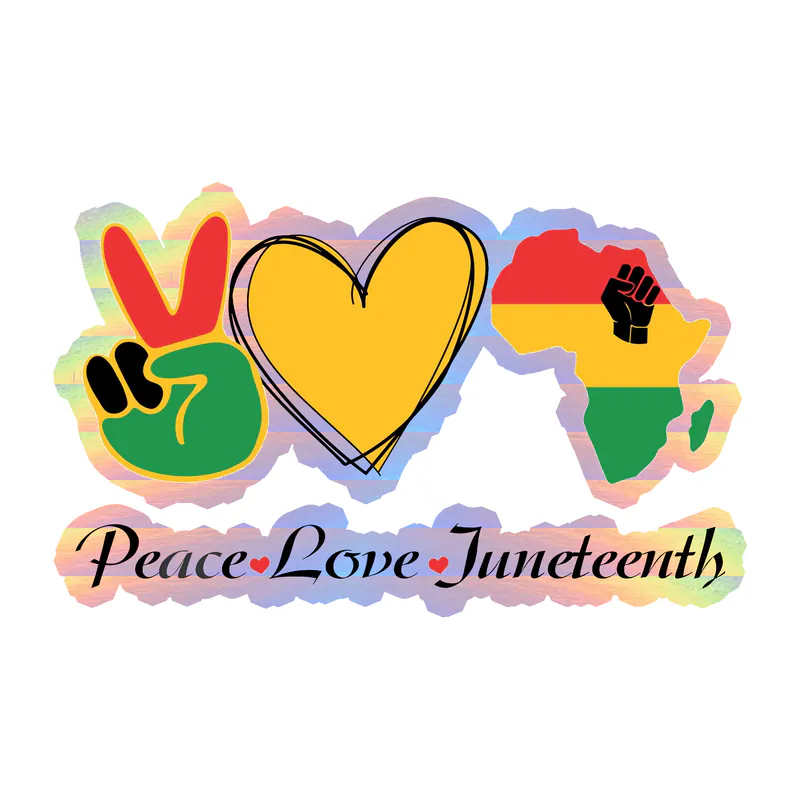 Juneteenth Holographic Vinyl Decals - Custom Size