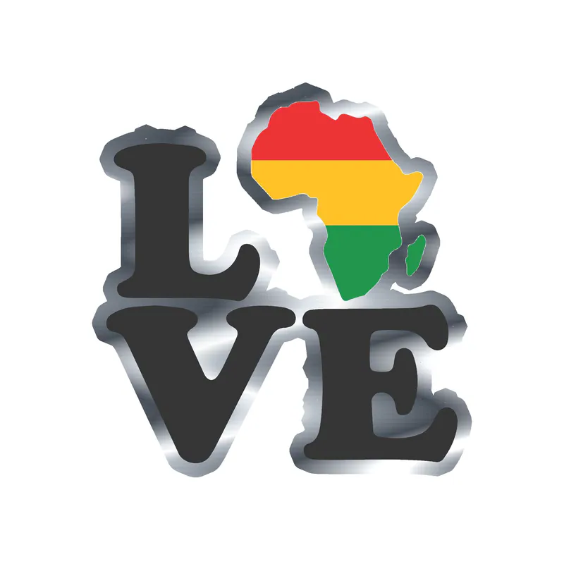 Juneteenth Silver Chrome Vinyl Decals - Custom Size