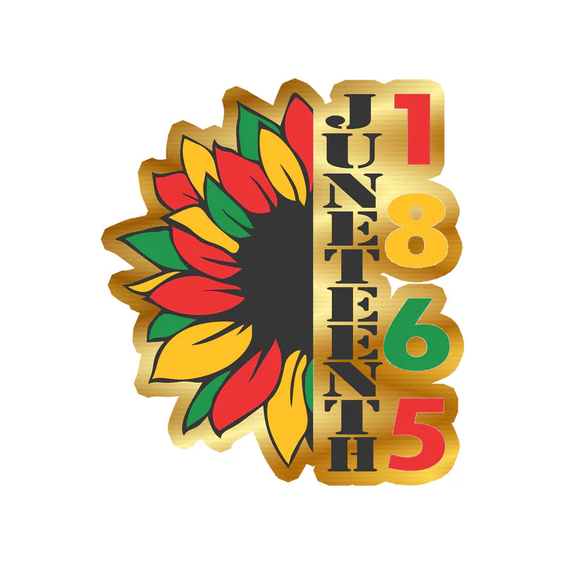 Juneteenth Gold Chrome Vinyl Decals - Custom Size