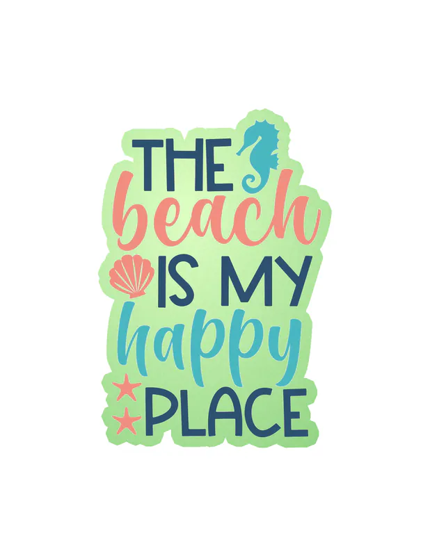 The Beach Is My Happy Place Glow in the Dark Vinyl Decal