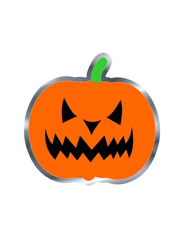Pumpkin Silver Chrome Vinyl Decal