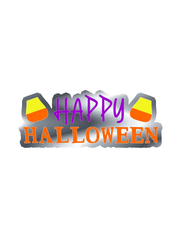Happy Halloween Silver Chrome Vinyl Decal