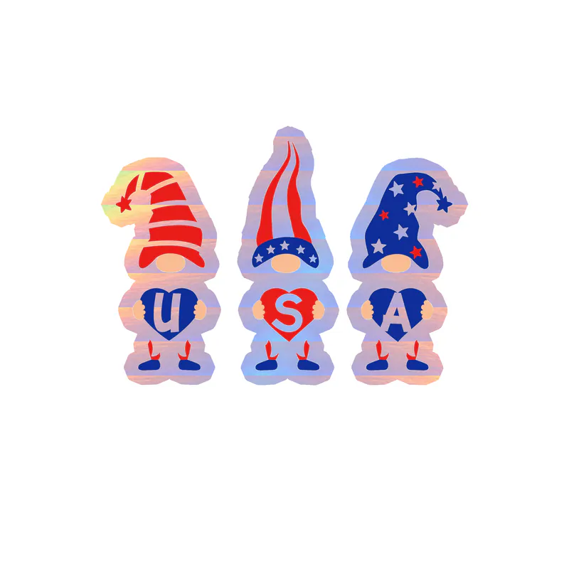 Fourth Of July Holographic Vinyl Sticker - Custom Size