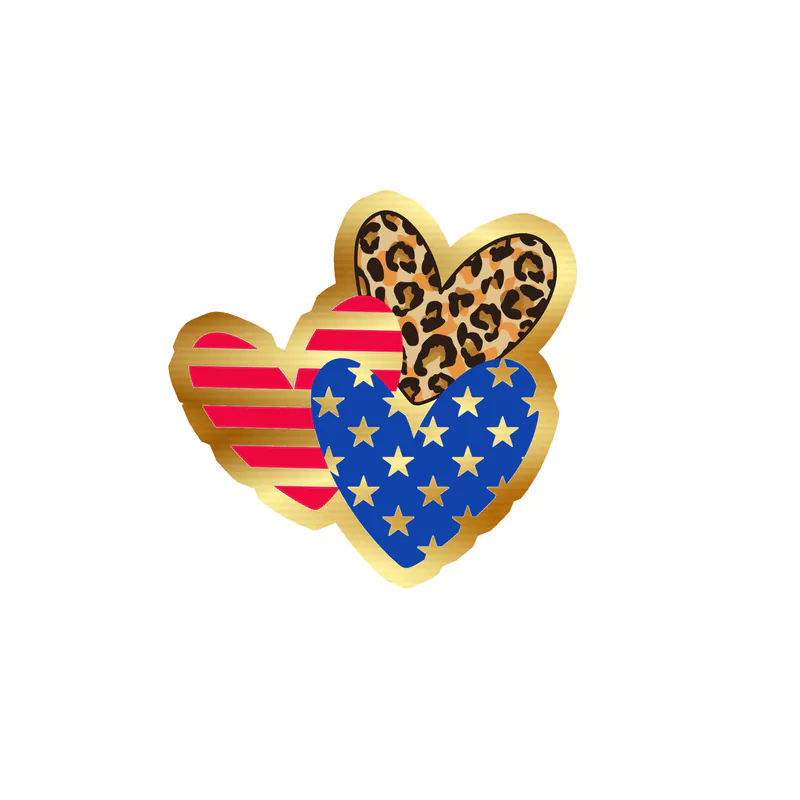 Fourth Of July Gold Chrome Vinyl Sticker - Custom Size