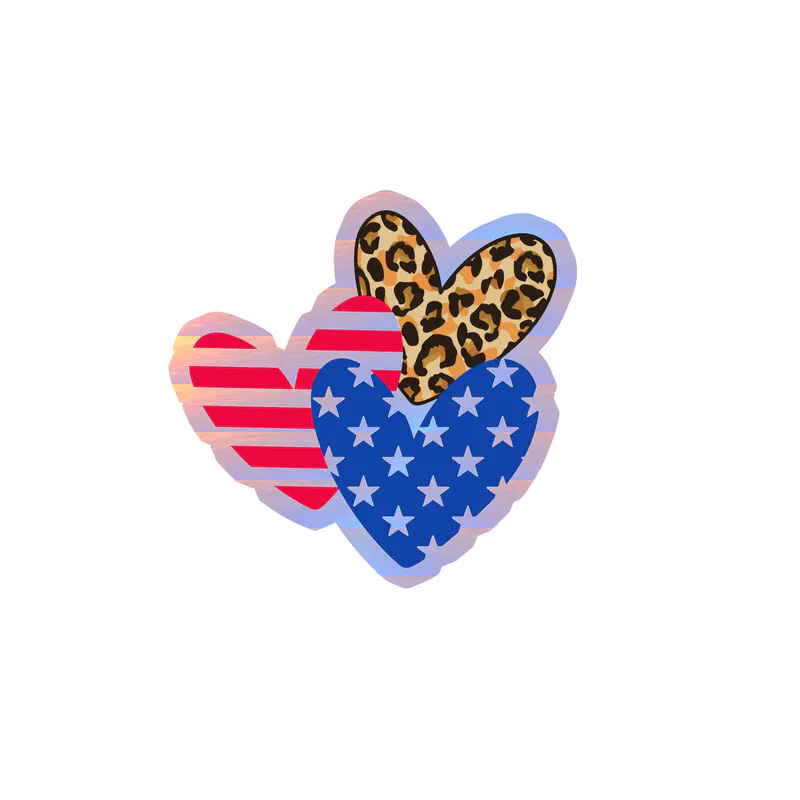 Fourth Of July Holographic Vinyl Sticker - Custom Size