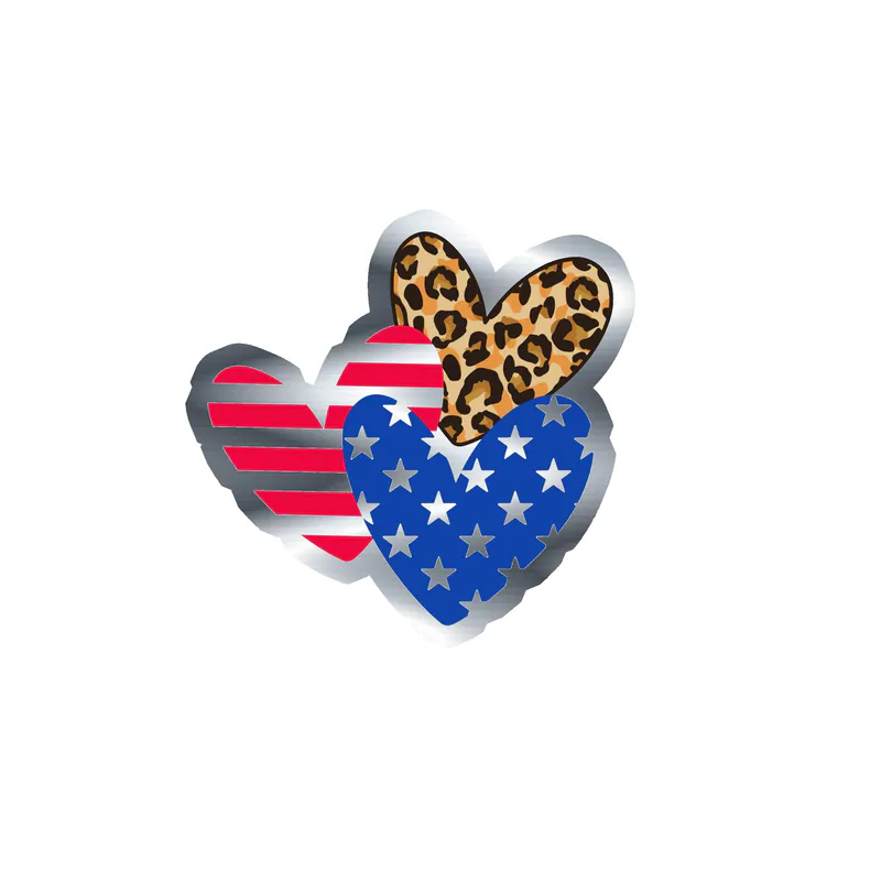 Fourth Of July Silver Chrome Vinyl Sticker - Custom Size