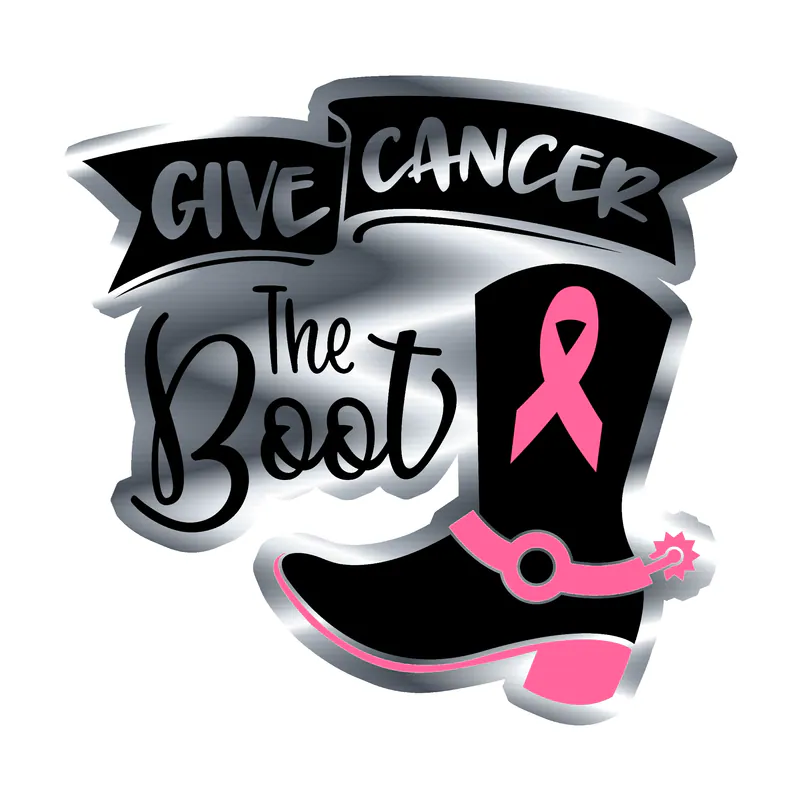 Breast Cancer Awareness Silver Chrome Vinyl Decal - Custom Size