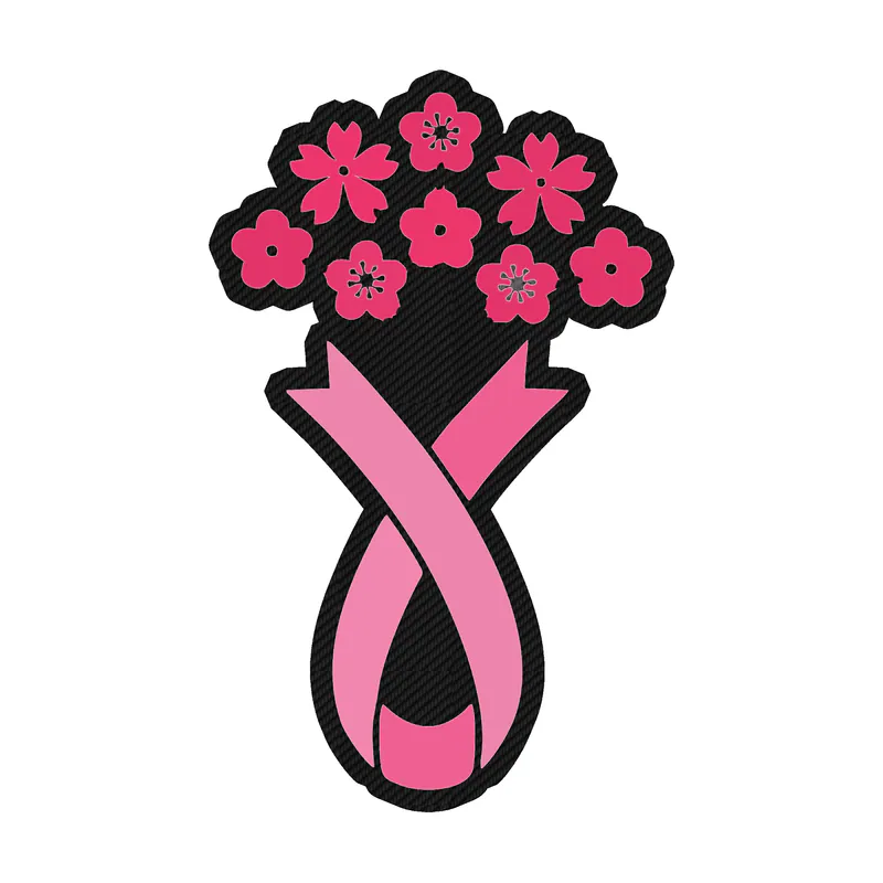 Breast Cancer Awareness Carbon Fiber Vinyl Decal - Custom Size