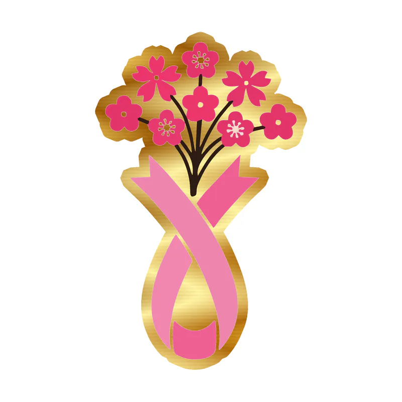 Breast Cancer Awareness Gold Chrome Vinyl Decal - Custom Size