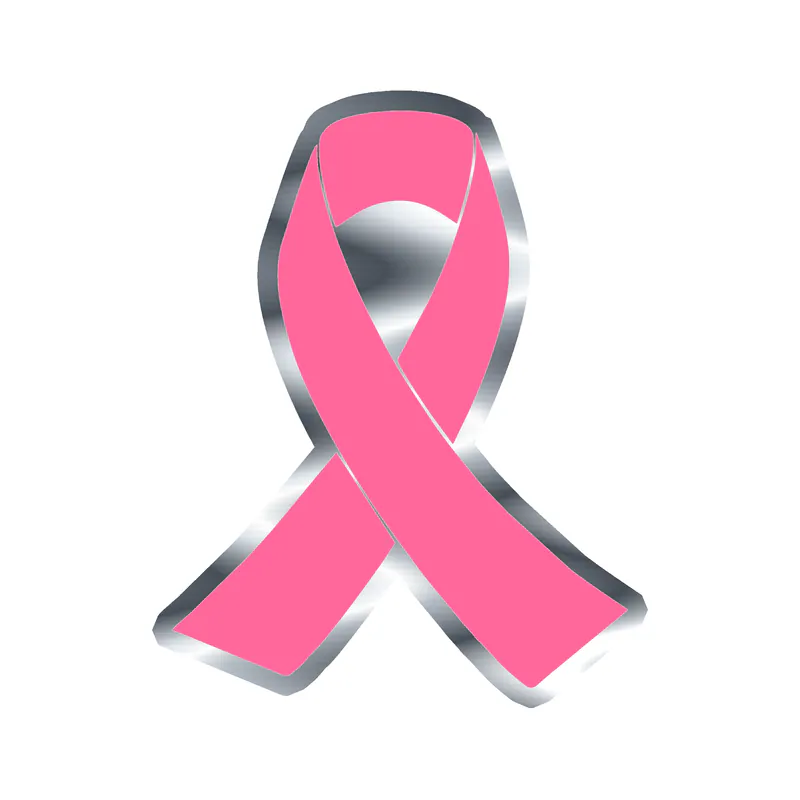 Breast Cancer Awareness Silver Chrome Vinyl Decal - Custom Size